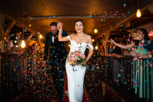confetti wedding photos
